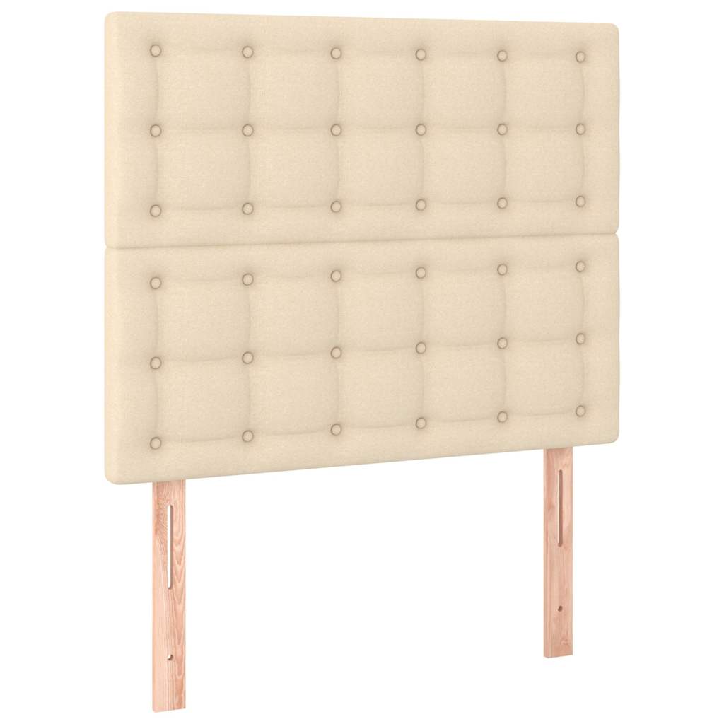 Krevet s oprugama i madracem krem 100 x 200 cm od tkanine