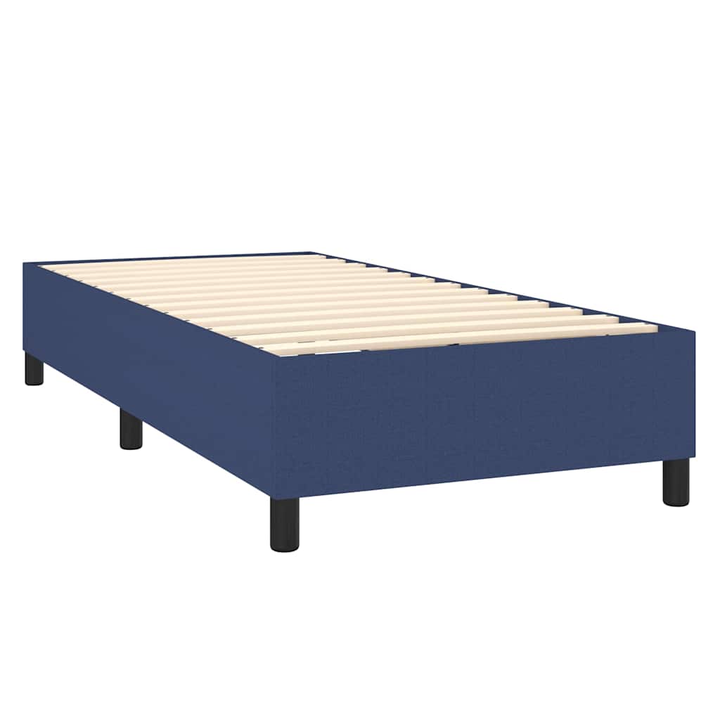 Krevet s oprugama i madracem plavi 100 x 200 cm od tkanine