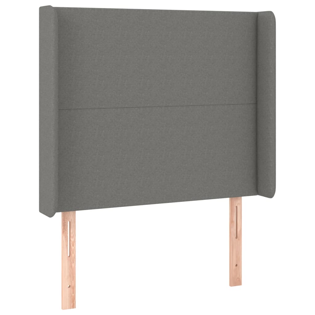 Krevet s oprugama i madracem tamnosivi 90 x 190 cm od tkanine