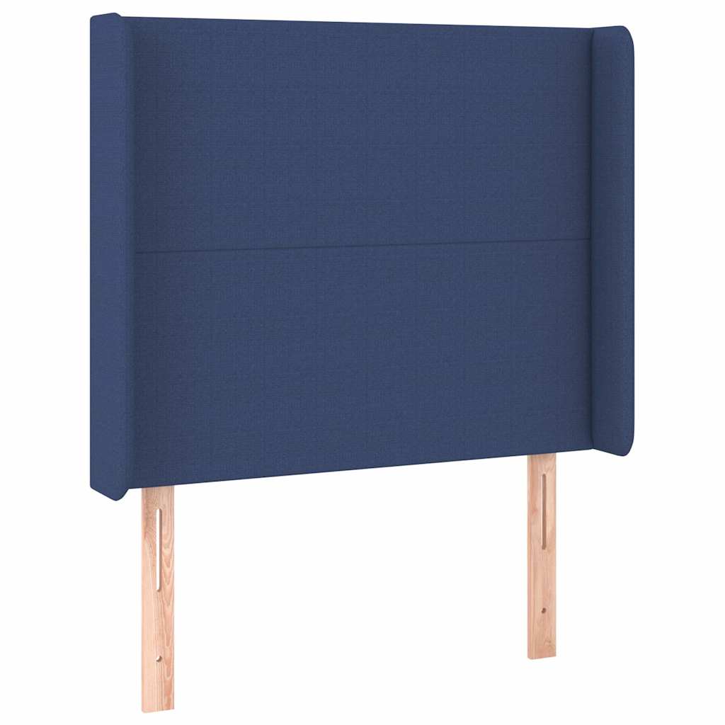 Krevet s oprugama i madracem plavi 90 x 190 cm od tkanine