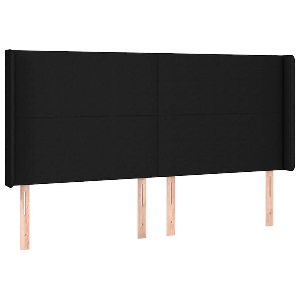 Krevet s oprugama i madracem crni 180x200 cm od tkanine