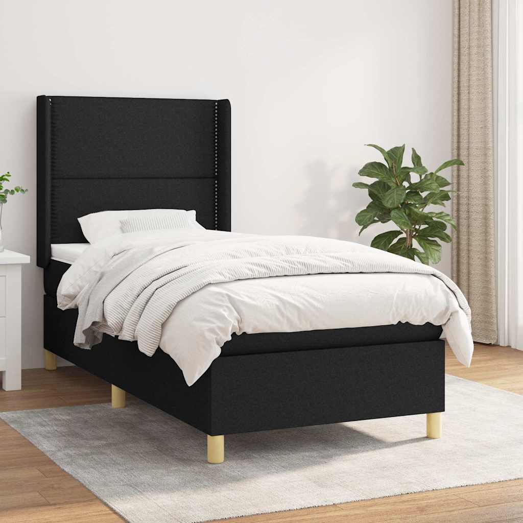 Box spring krevet s madracem crni 80 x 200 cm od tkanine