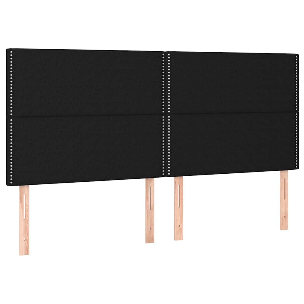 Krevet s oprugama i madracem crni 180x200 cm od tkanine