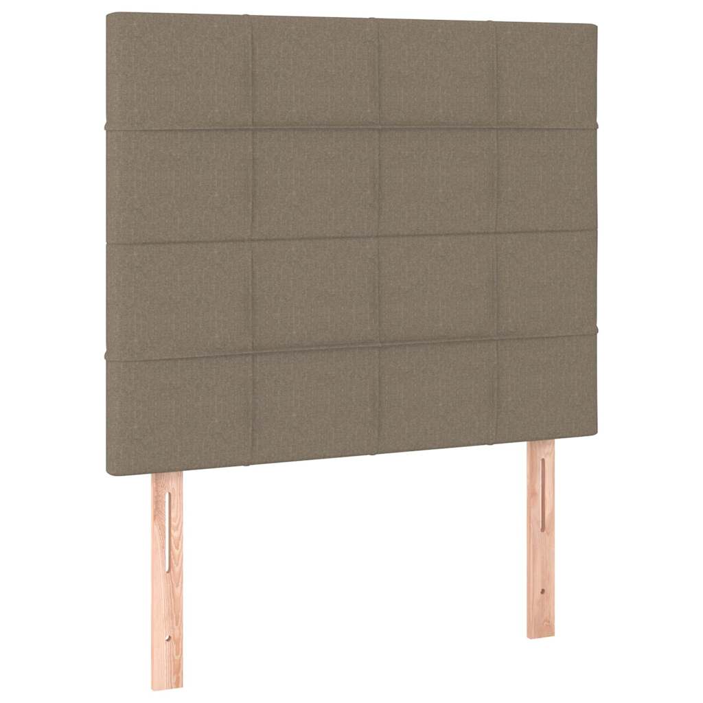 Krevet s oprugama i madracem smeđesivi 90x200 cm od tkanine