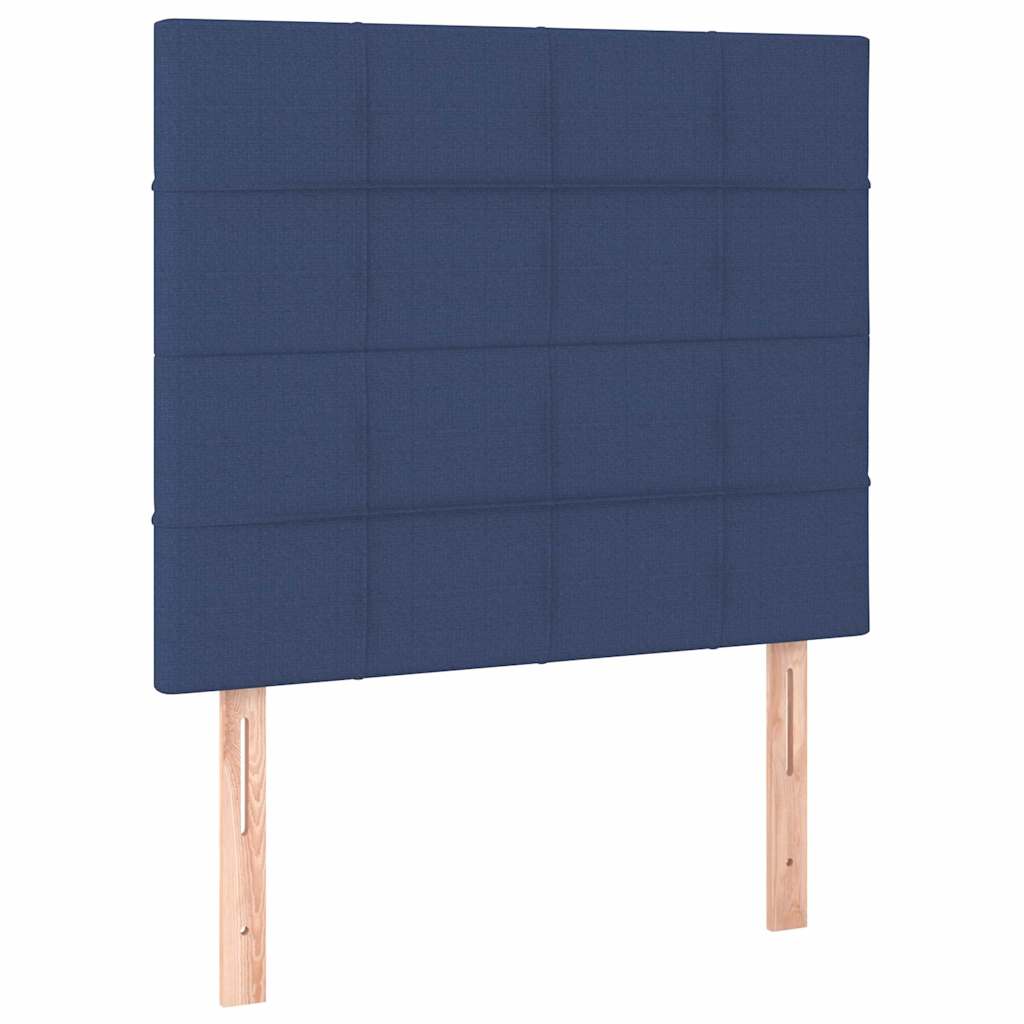 Krevet s oprugama i madracem plavi 100 x 200 cm od tkanine