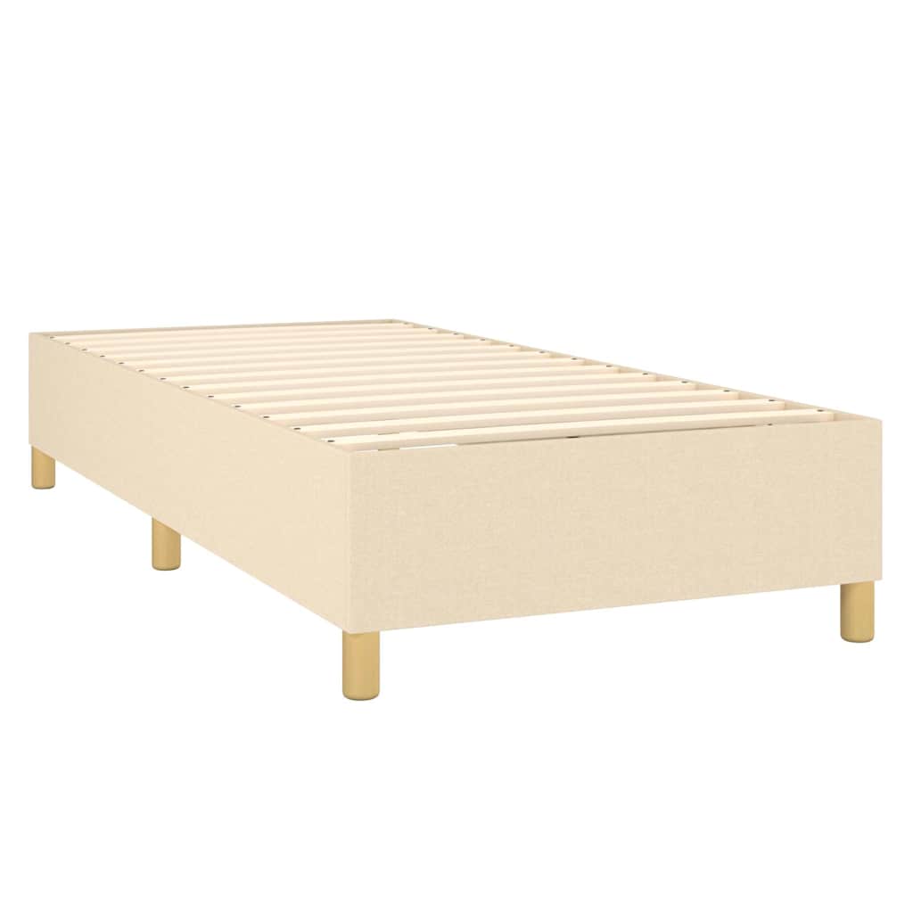 Krevet s oprugama i madracem krem 100 x 200 cm od tkanine