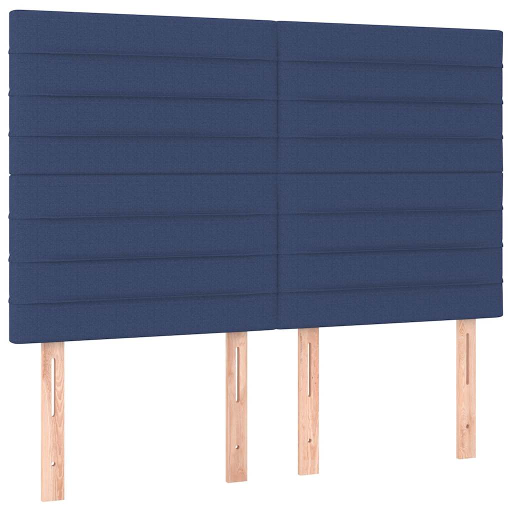 Krevet s oprugama i madracem plavi 140x200 cm od tkanine