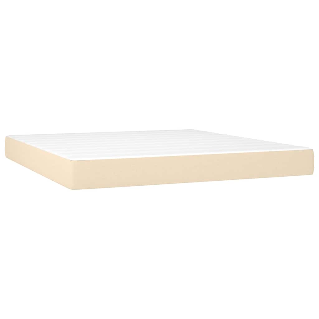 Krevet s oprugama i madracem krem 160x200 cm od tkanine