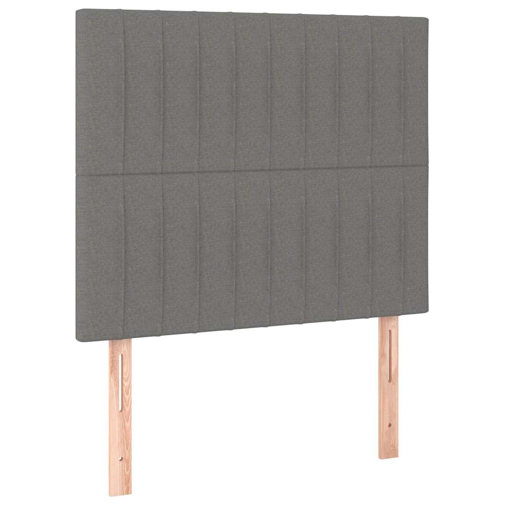 Krevet s oprugama i madracem tamnosivi 90 x 190 cm od tkanine