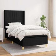 Box spring krevet s madracem crni 90x190 cm od tkanine
