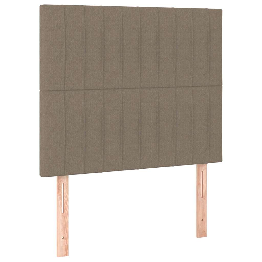 Krevet s oprugama i madracem smeđesivi 90x200 cm od tkanine