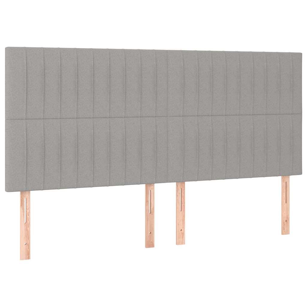 Krevet box spring s madracem svjetlosiva 160x200 cm tkanina