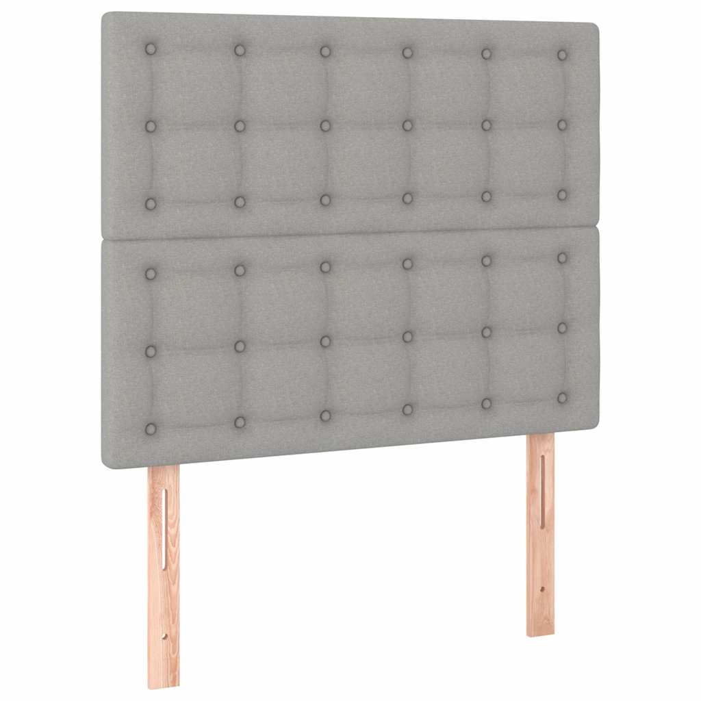 Okvir kreveta s oprugama i madrac svjetlosivi 80x200cm tkanina