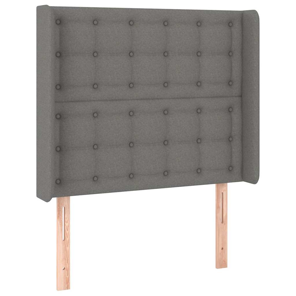 Krevet s oprugama i madracem tamnosivi 100 x 200 cm od tkanine