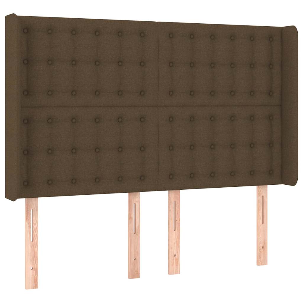 Krevet s oprugama i madracem tamnosmeđi 140x200 cm tkanina