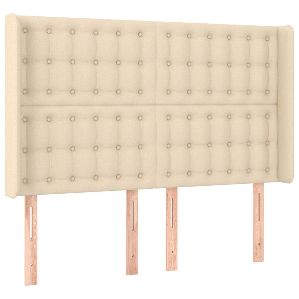 Krevet s oprugama i madracem krem 140x200 cm od tkanine