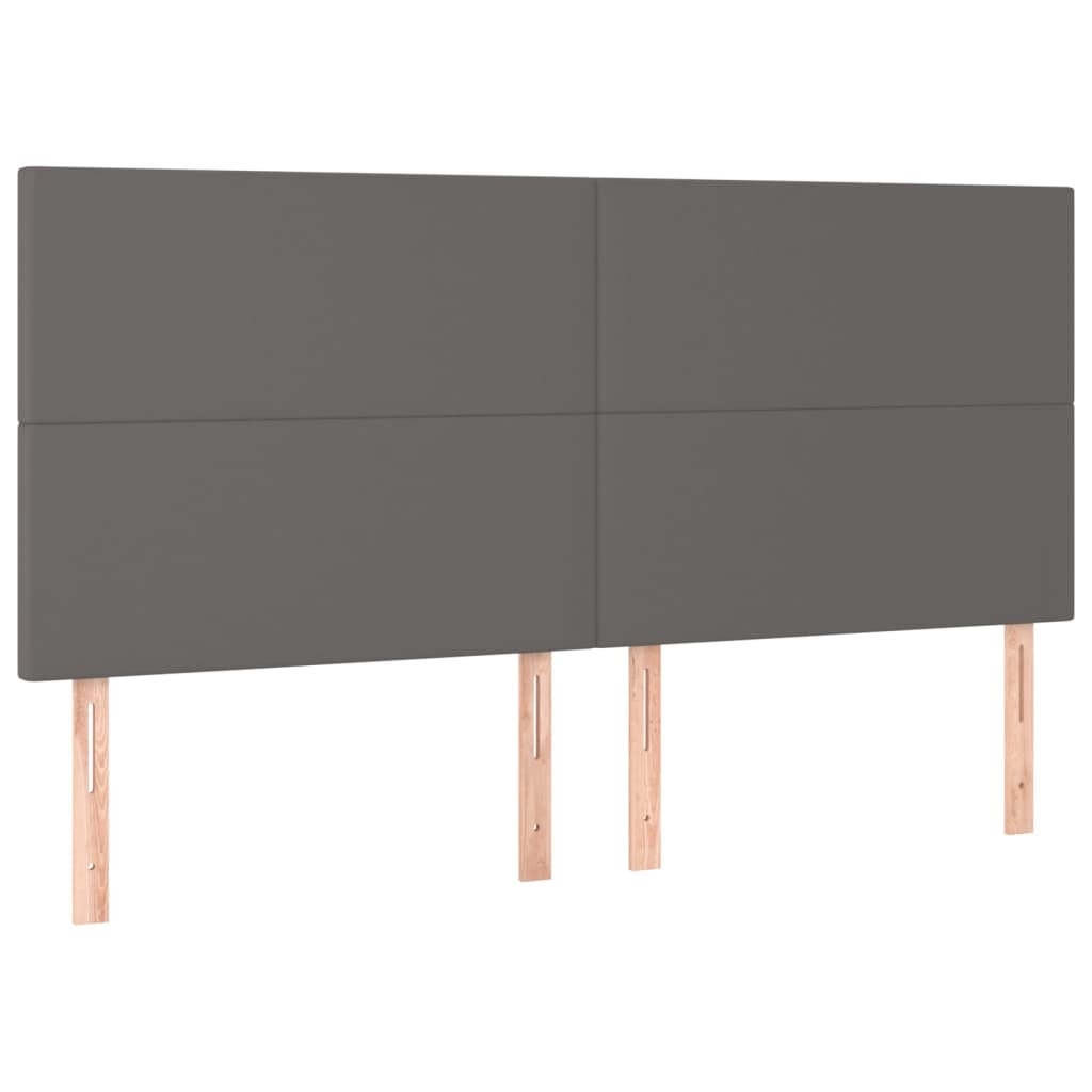 Krevet s oprugama i madracem sivi 200x200 cm od umjetne kože