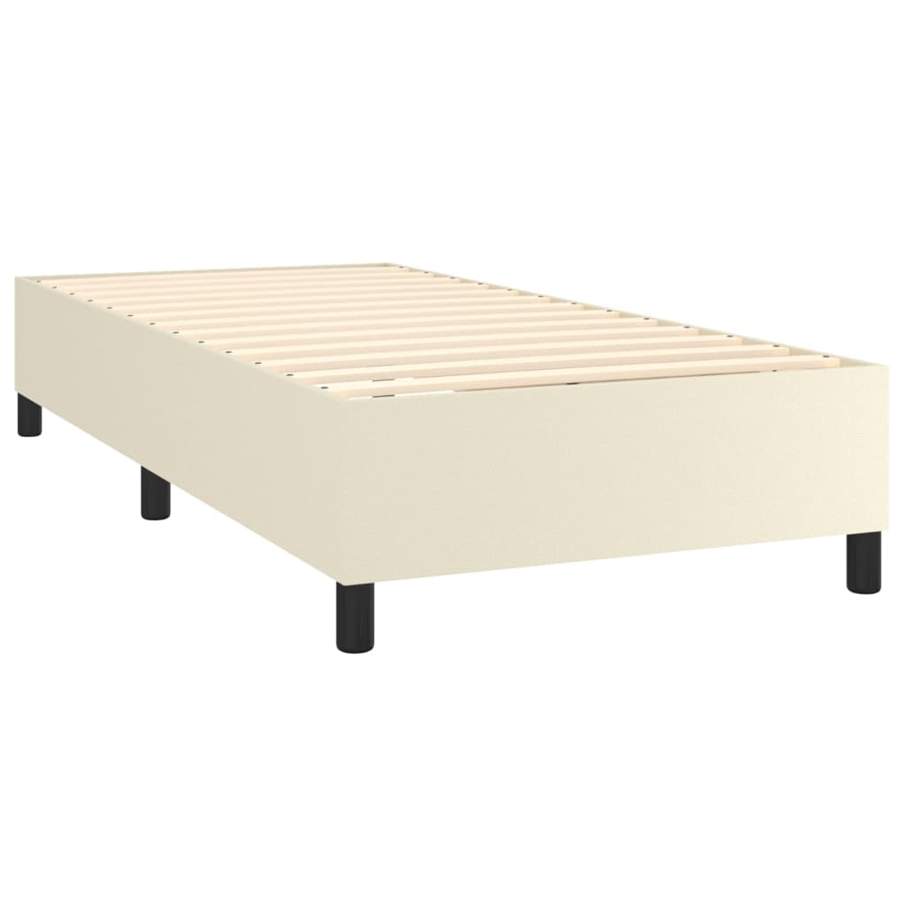 Krevet s oprugama i madracem krem 90 x 190 cm od umjetne kože