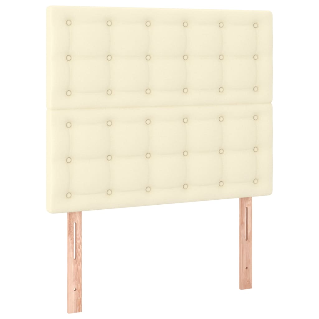 Krevet s oprugama i madracem krem 90 x 190 cm od umjetne kože