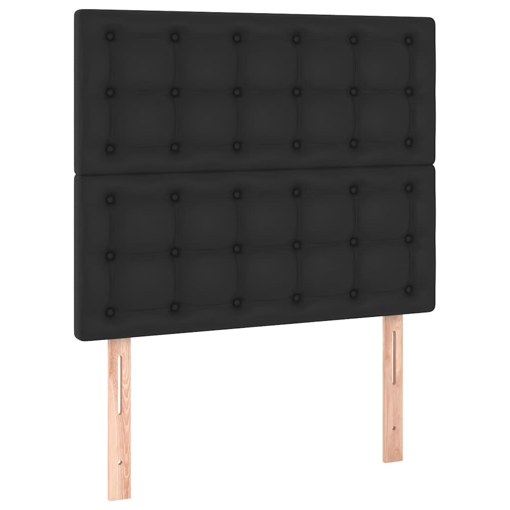 Krevet s oprugama i madracem crni 100x200 cm od umjetne kože