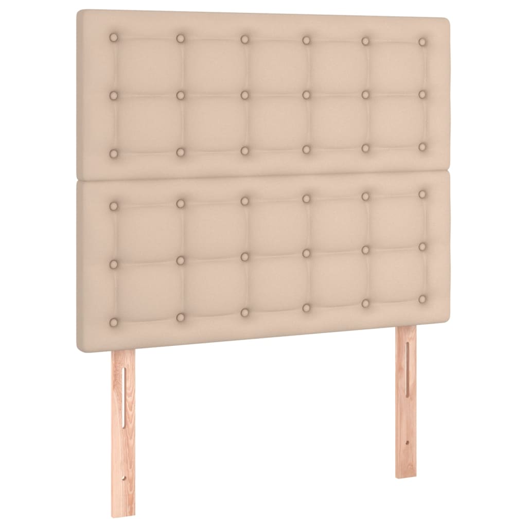 Krevet s oprugama i madrac cappuccino 100x200cm od umjetne kože