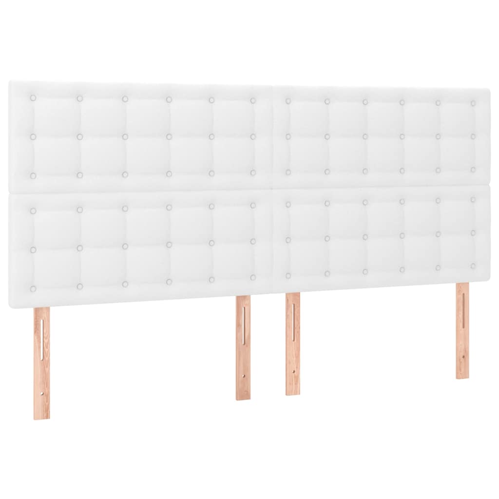 Krevet s oprugama i madracem bijeli 200x200 cm umjetna koža