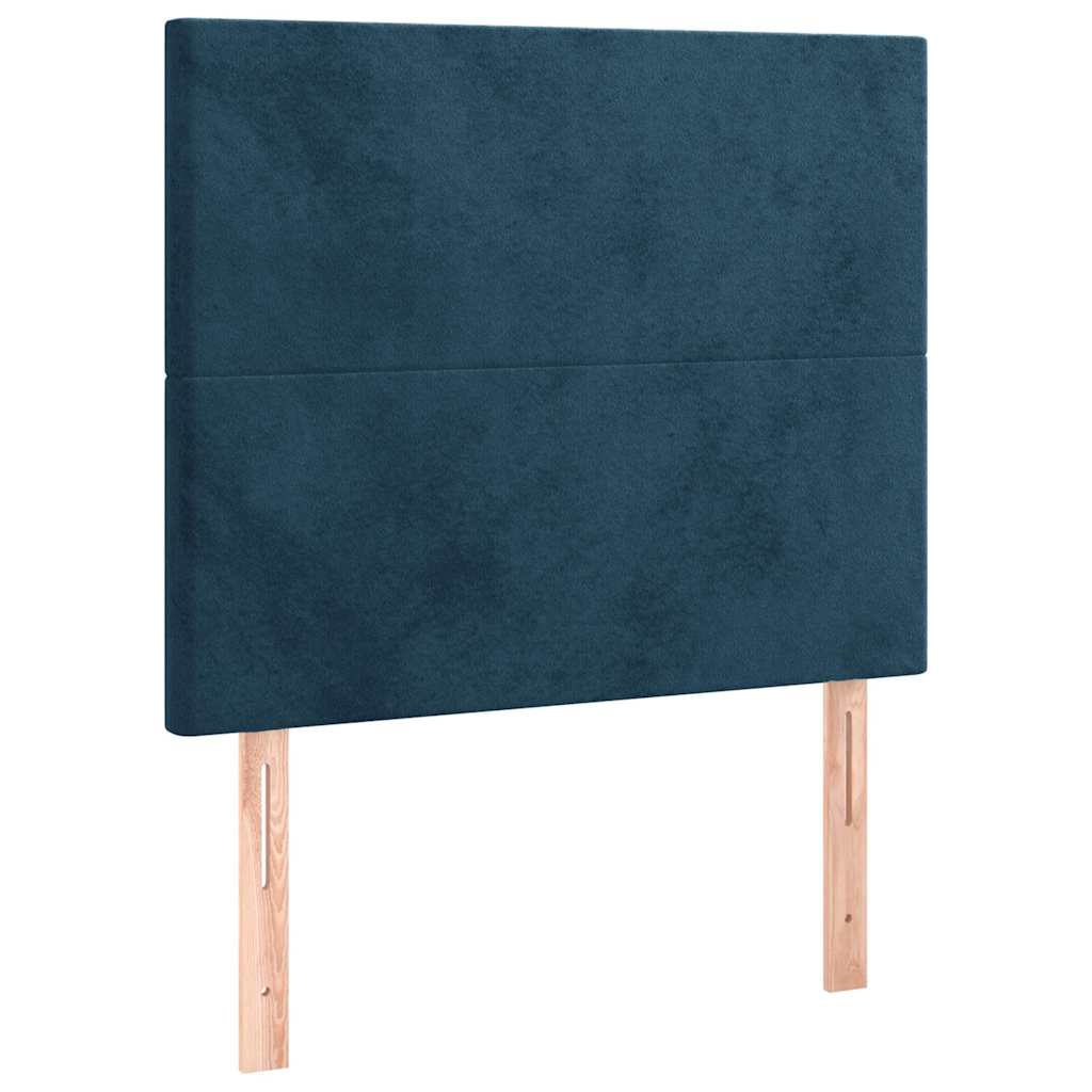 Box spring krevet s madracem tamnoplavi 80 x 200 cm baršunasti