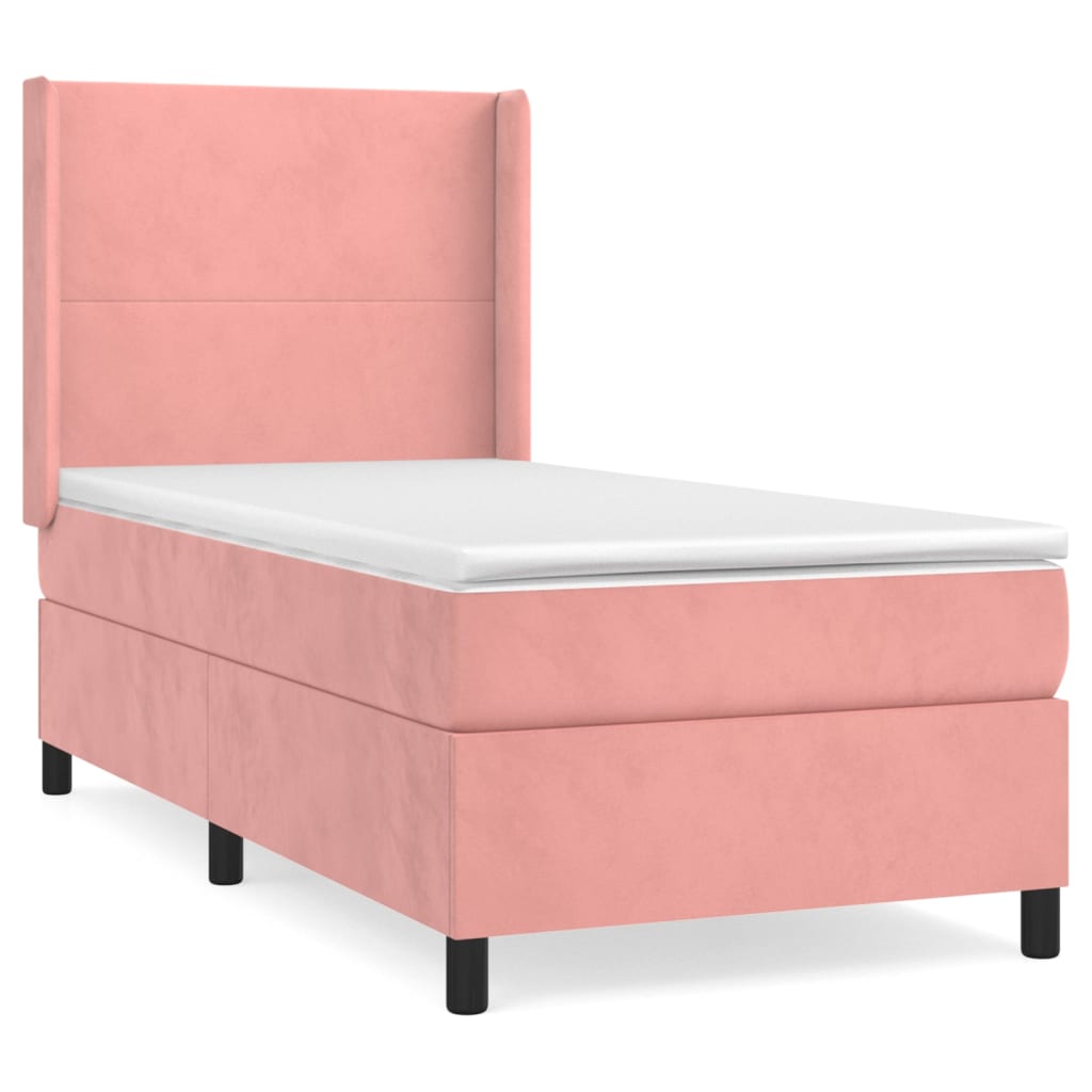 Box spring krevet s madracem ružičasti 80 x 200 cm baršunasti
