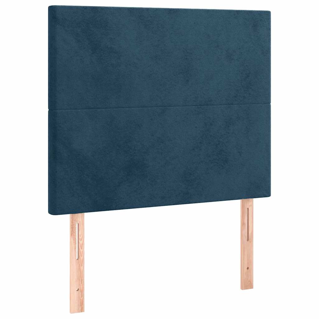 Box spring krevet s madracem tamnoplavi 90x200 cm baršunasti