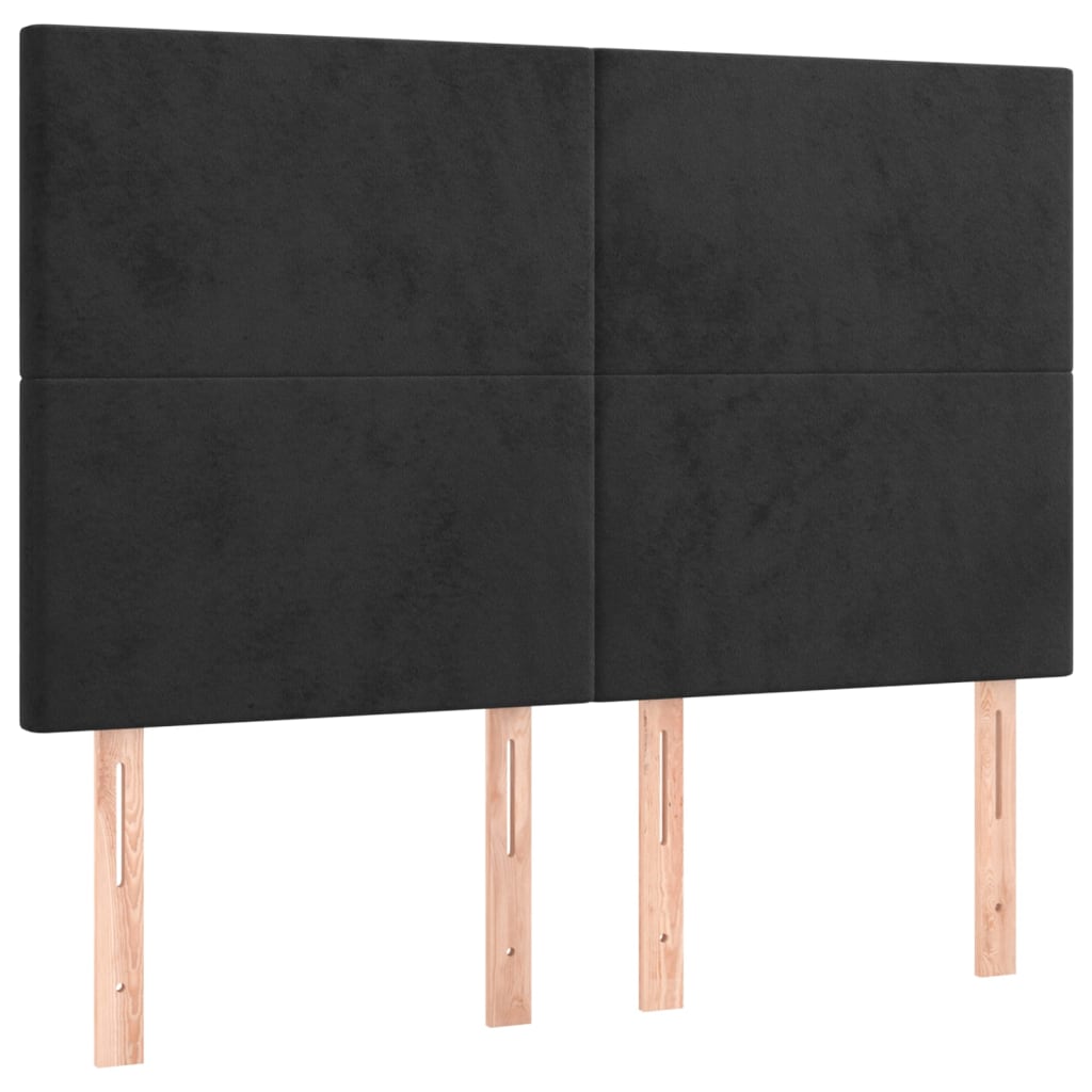 Krevet s oprugama i madracem crni 140 x 190 cm baršunasti