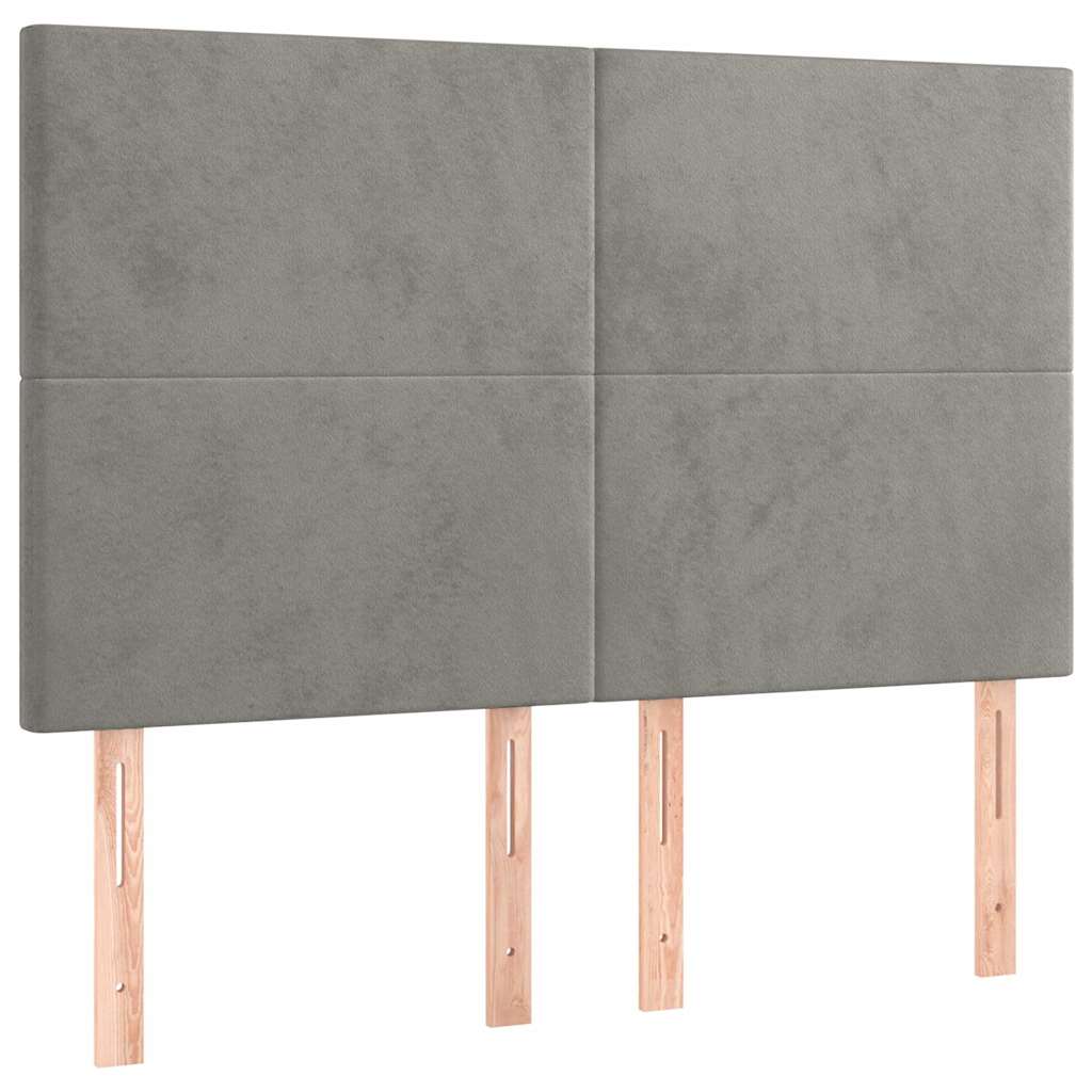 Krevet s oprugama i madracem svjetlosivi 140x200 cm baršunasti