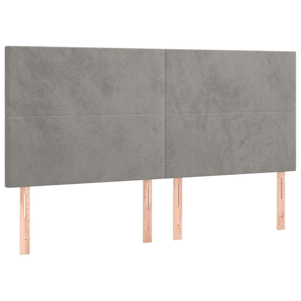 Krevet s oprugama i madracem svjetlosivi 180x200 cm baršunasti