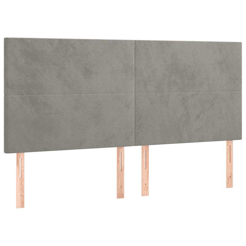 Krevet s oprugama i madracem svjetlosivi 180x200 cm baršunasti