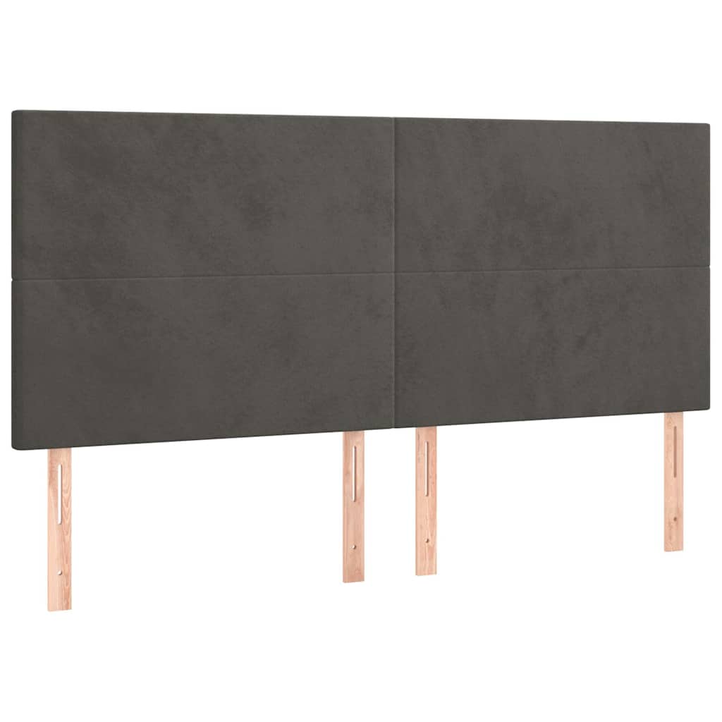 Krevet s oprugama i madracem tamnosivi 200x200 cm baršunasti