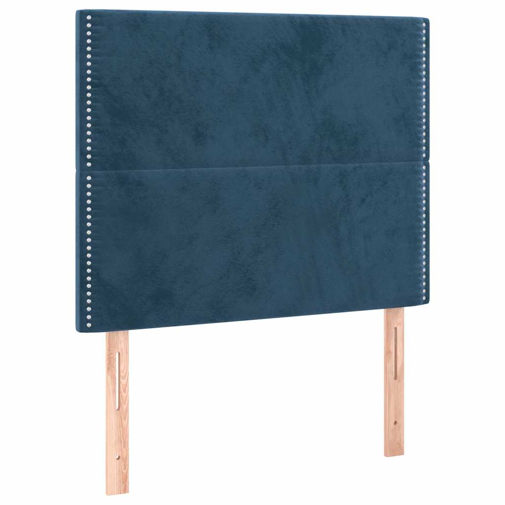 Box spring krevet s madracem tamnoplavi 80 x 200 cm baršunasti