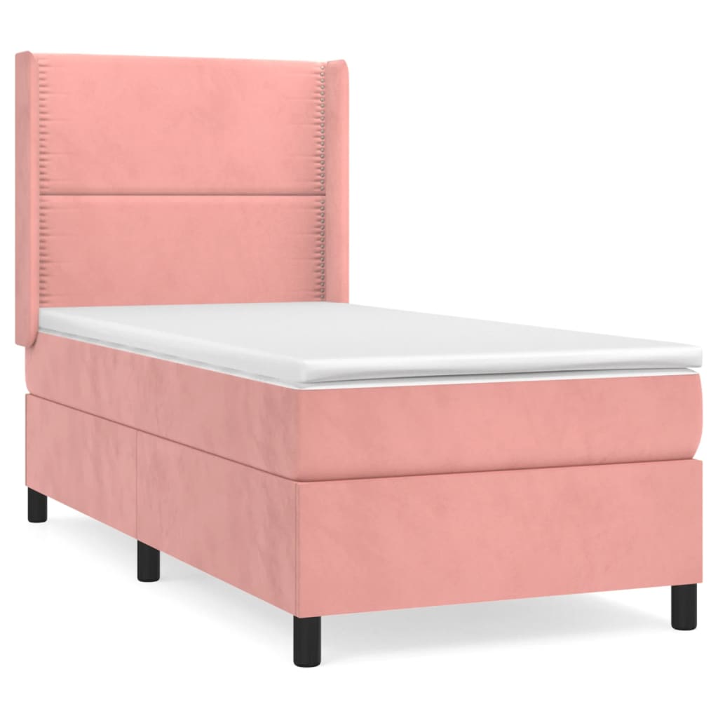 Box spring krevet s madracem ružičasti 80 x 200 cm baršunasti