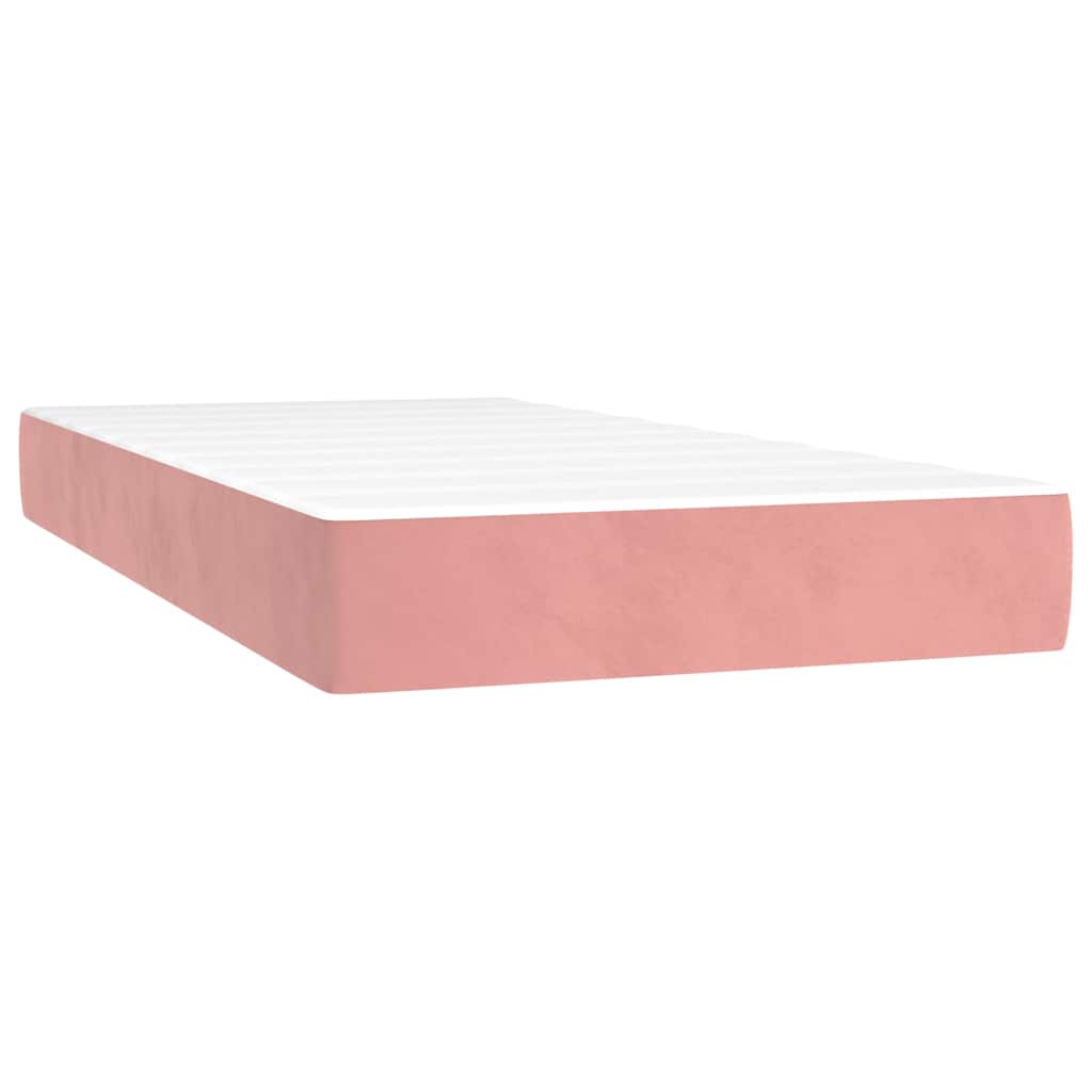 Box spring krevet s madracem ružičasti 90x190 cm baršunasti