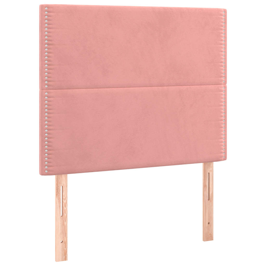 Box spring krevet s madracem ružičasti 90x190 cm baršunasti