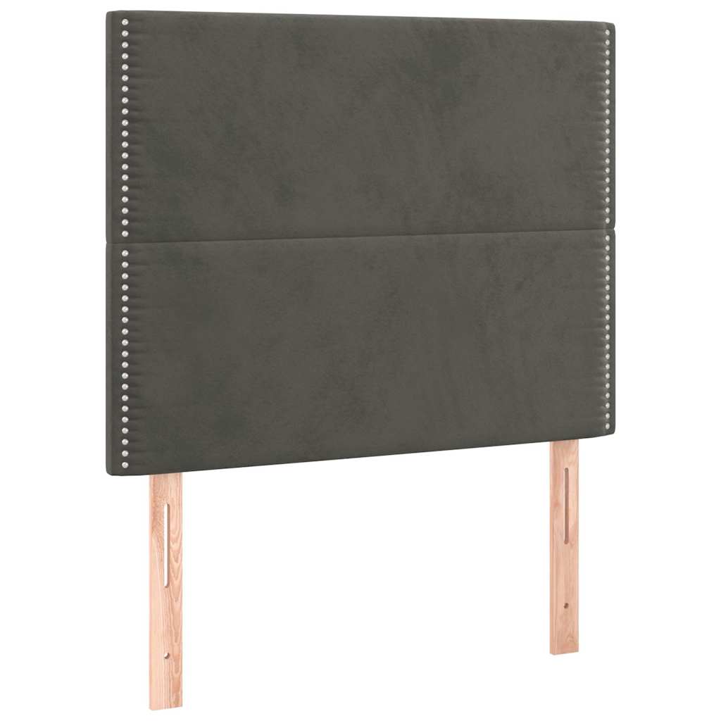 Box spring krevet s madracem tamnosivi 100x200 cm baršunasti