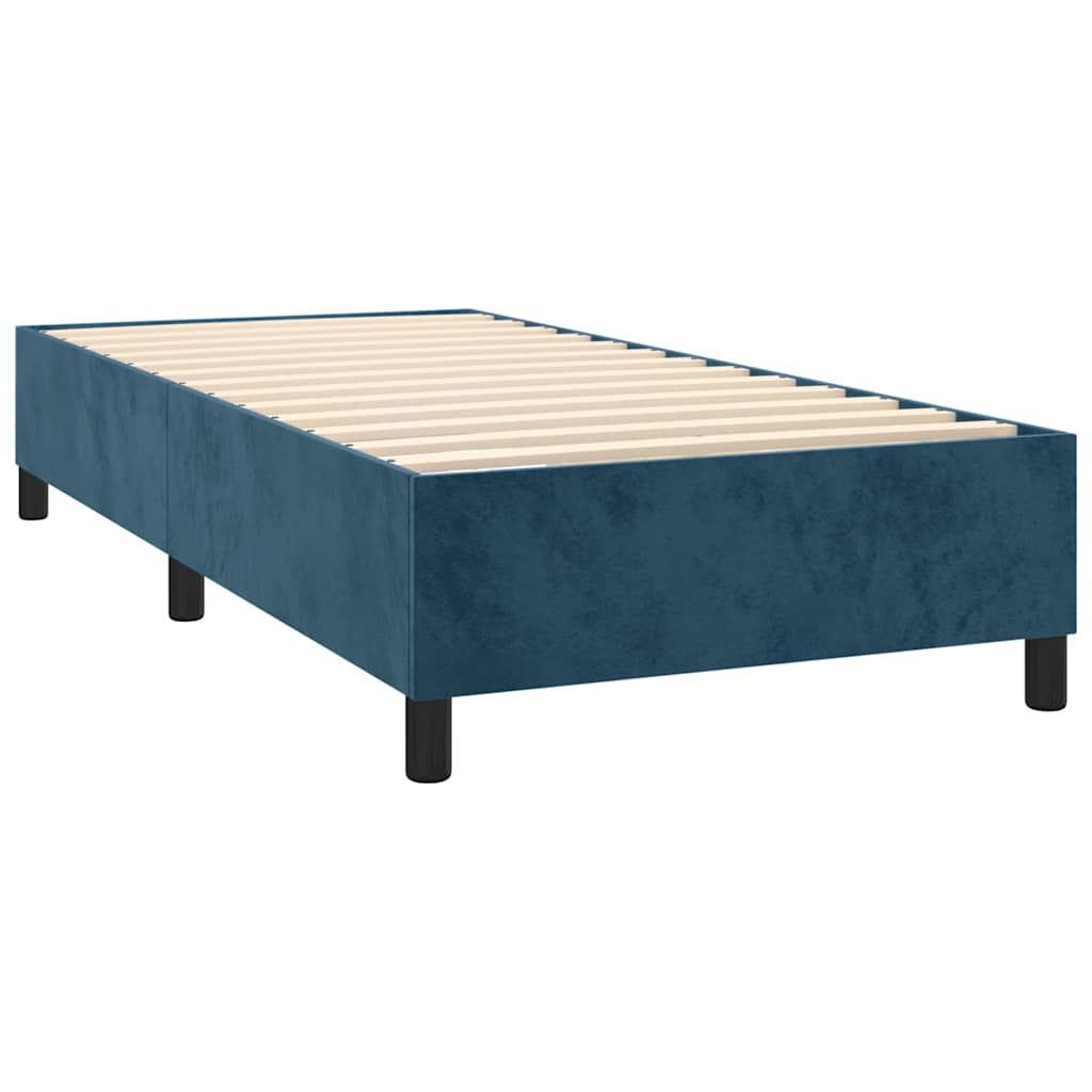 Box spring krevet s madracem tamnoplavi 100x200 cm baršunasti