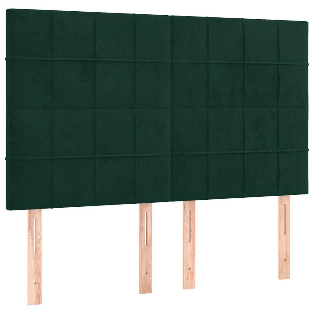 Krevet s oprugama i madracem tamnozeleni 140x200 cm baršunasti