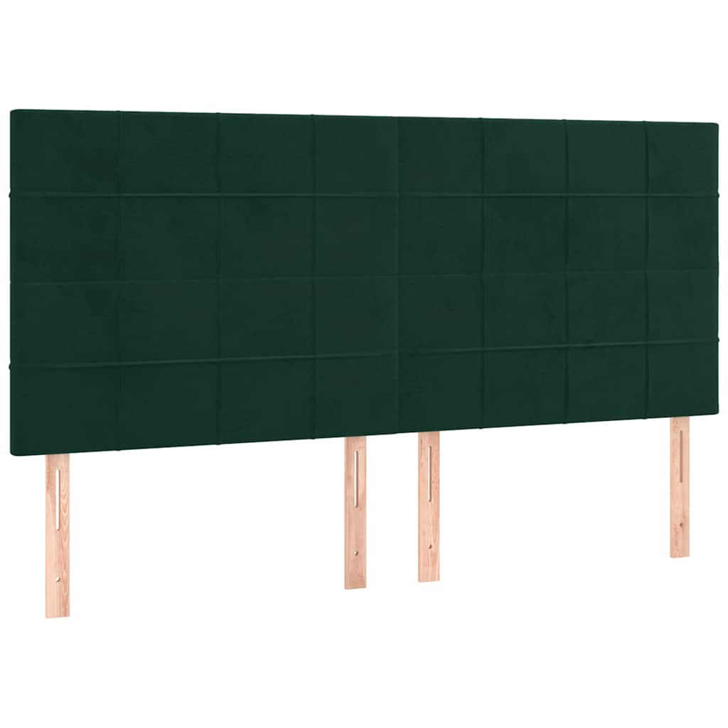 Krevet s oprugama i madracem tamnozeleni 160x200 cm baršunasti
