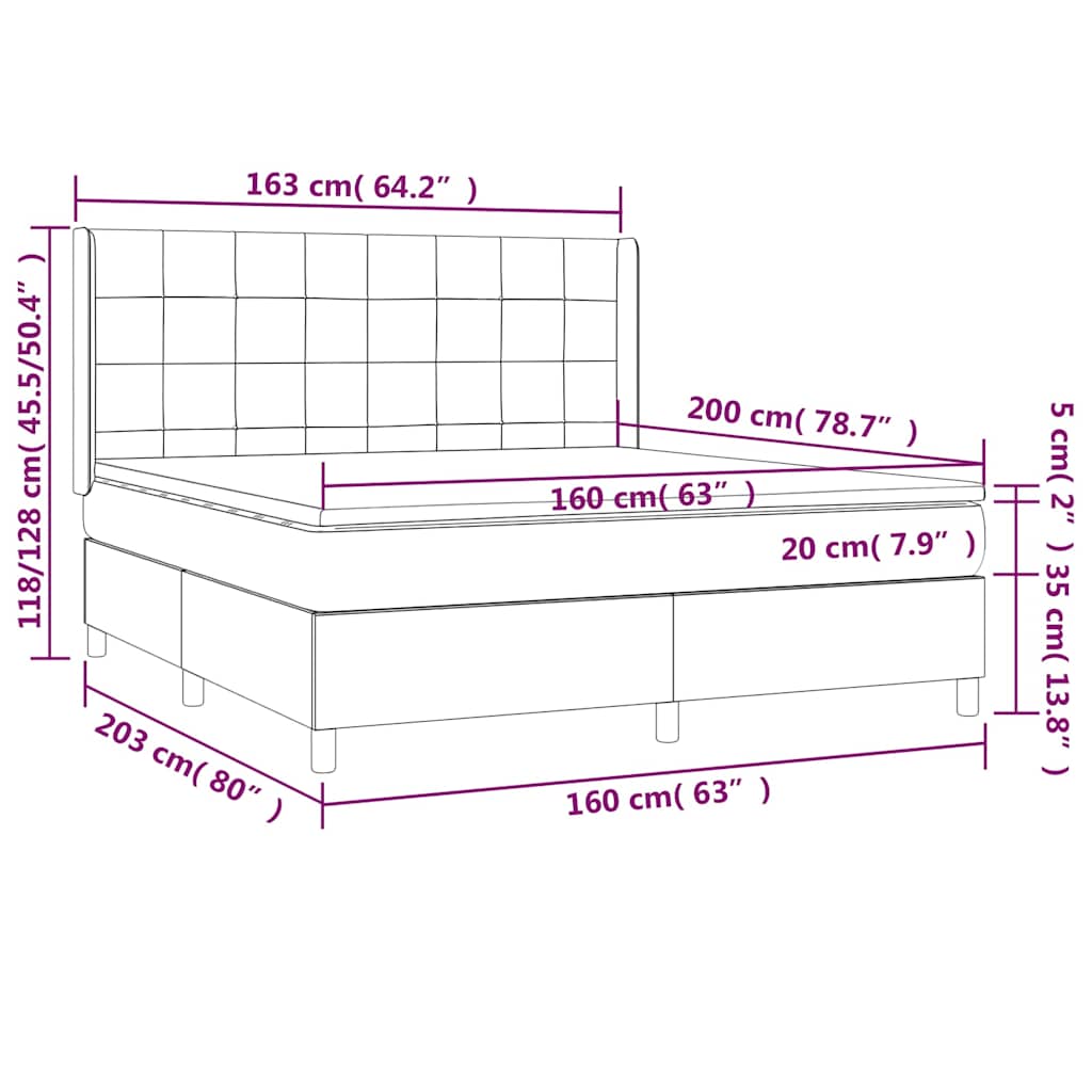 Krevet s oprugama i madracem tamnozeleni 160x200 cm baršunasti