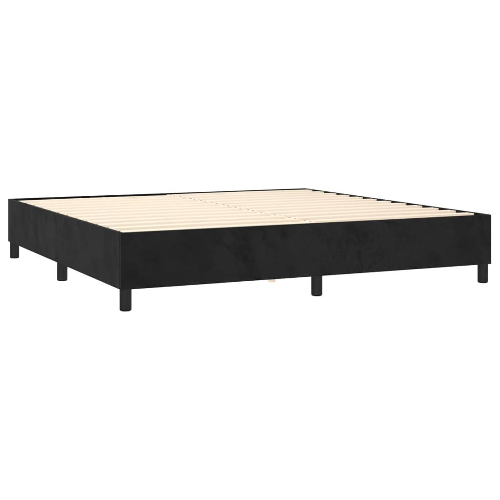 Krevet s oprugama i madracem crni 180x200 cm baršunasti