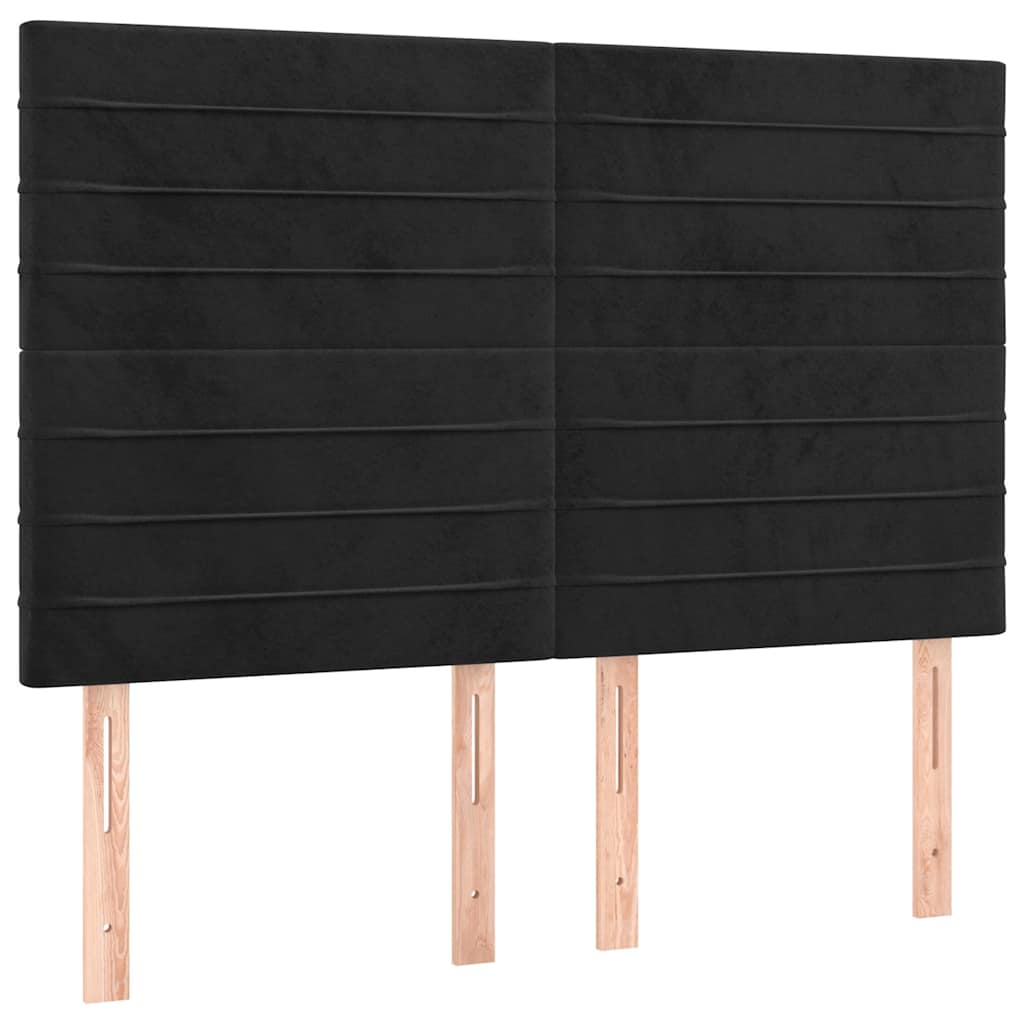 Krevet s oprugama i madracem crni 140x200 cm baršunasti