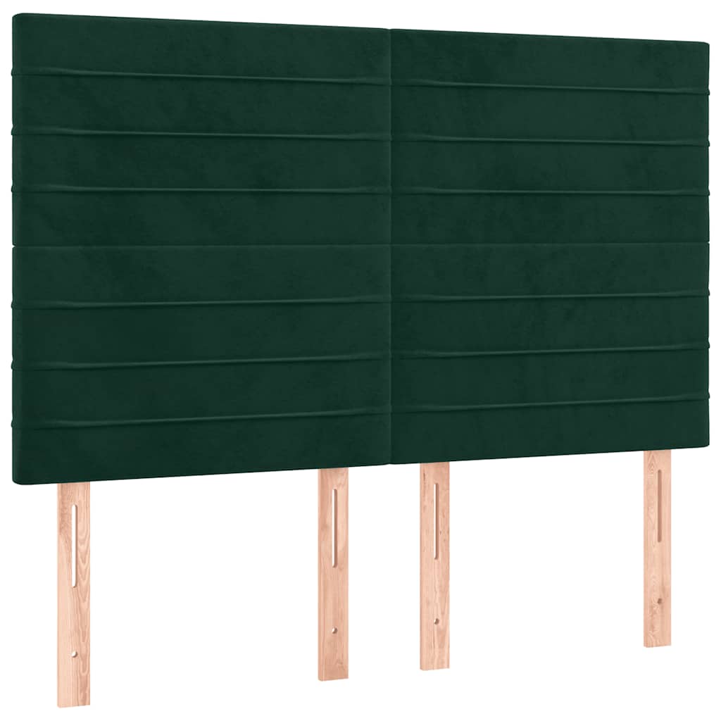 Krevet s oprugama i madracem tamnozeleni 140x200 cm baršunasti