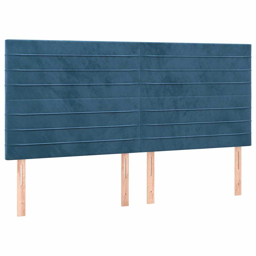 Krevet s oprugama i madracem tamnoplavi 200x200 cm baršunasti
