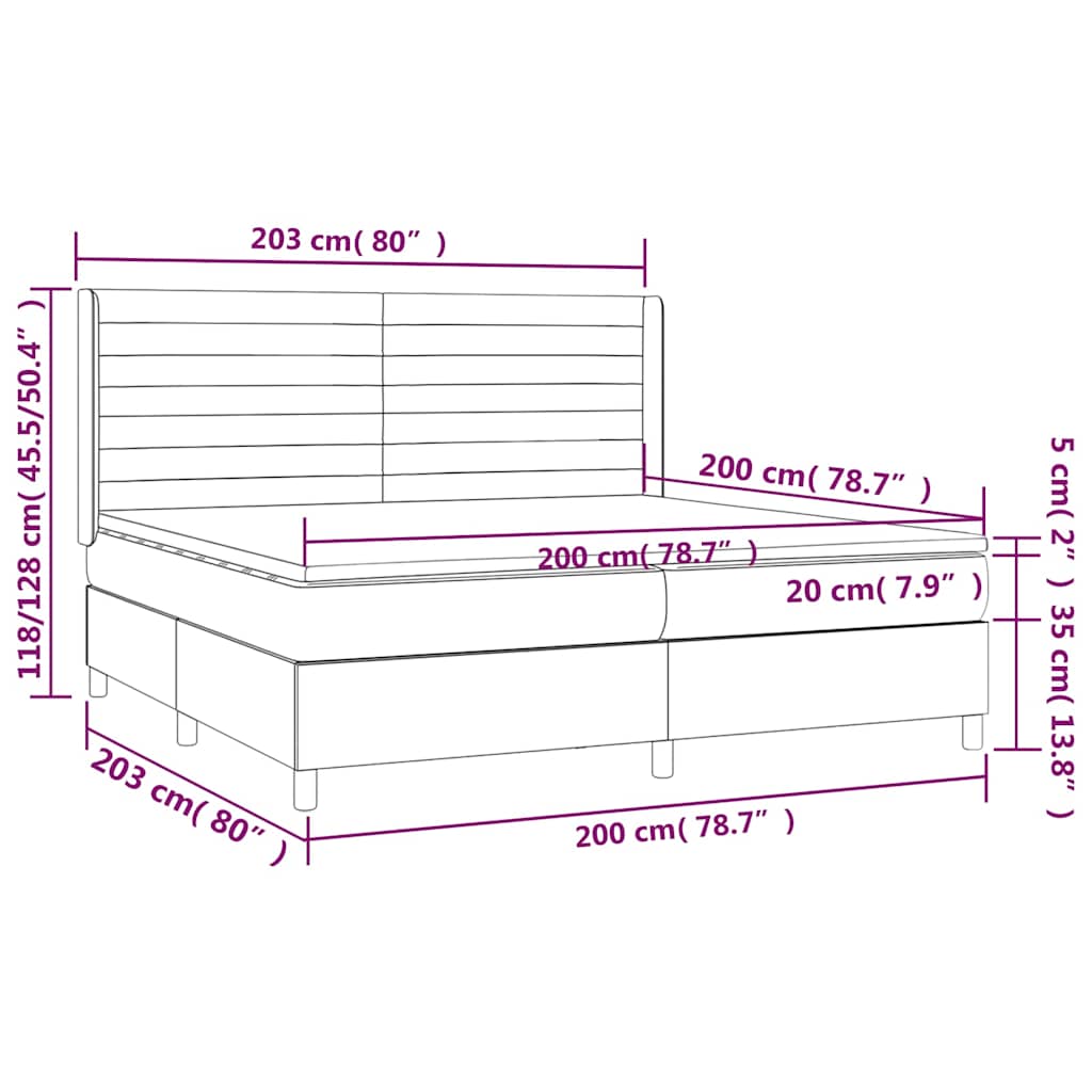 Krevet s oprugama i madracem tamnoplavi 200x200 cm baršunasti
