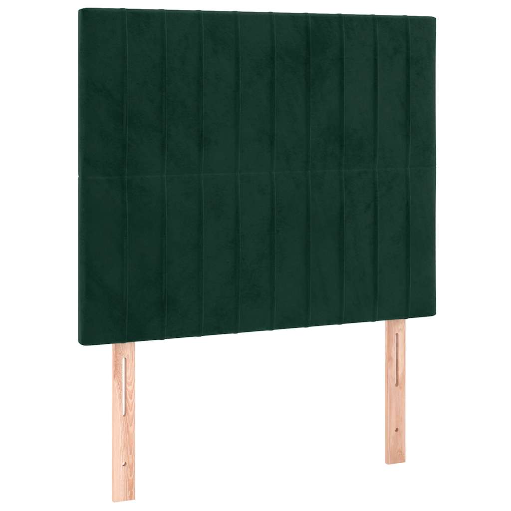 Box spring krevet s madracem tamnozeleni 80 x 200 cm baršunasti