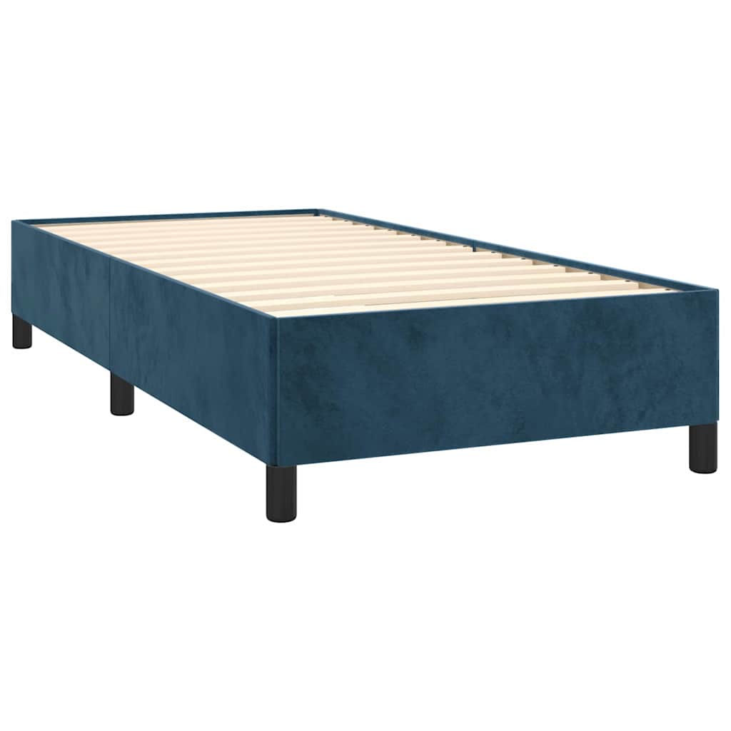 Box spring krevet s madracem tamnoplavi 80 x 200 cm baršunasti